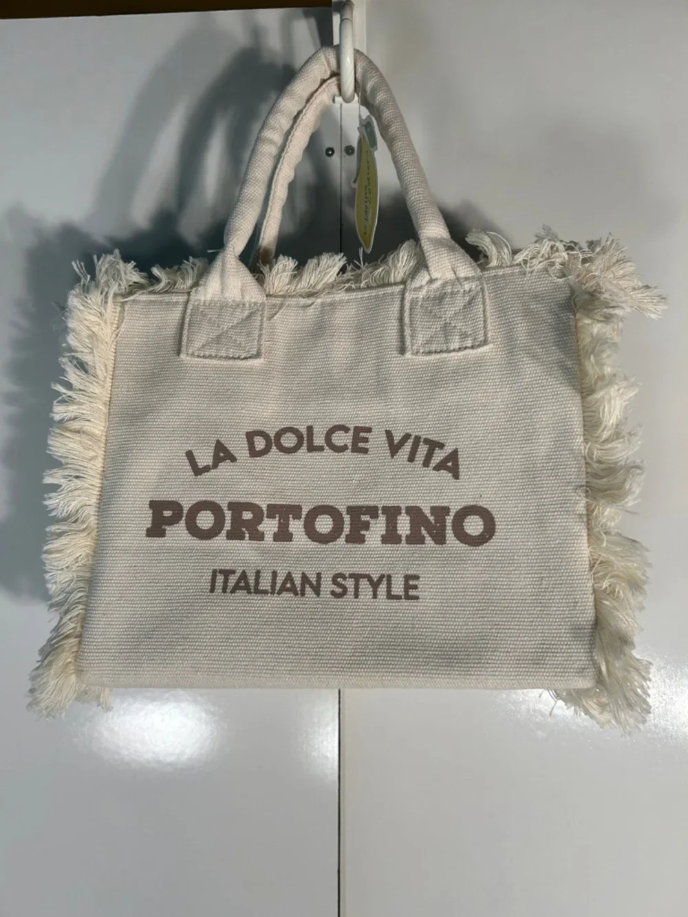 La Divina NWT 2pc. Tote Bag Set Italian Milan Style Beach Travel Boho Graphic